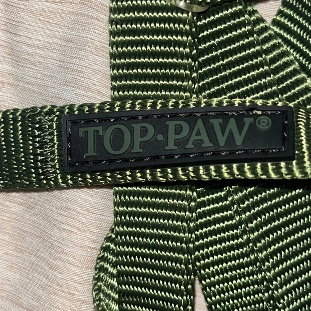 Top Paw 6 ft Long Olive Green Core Leash D Ring Silver Hardware Standard Leash